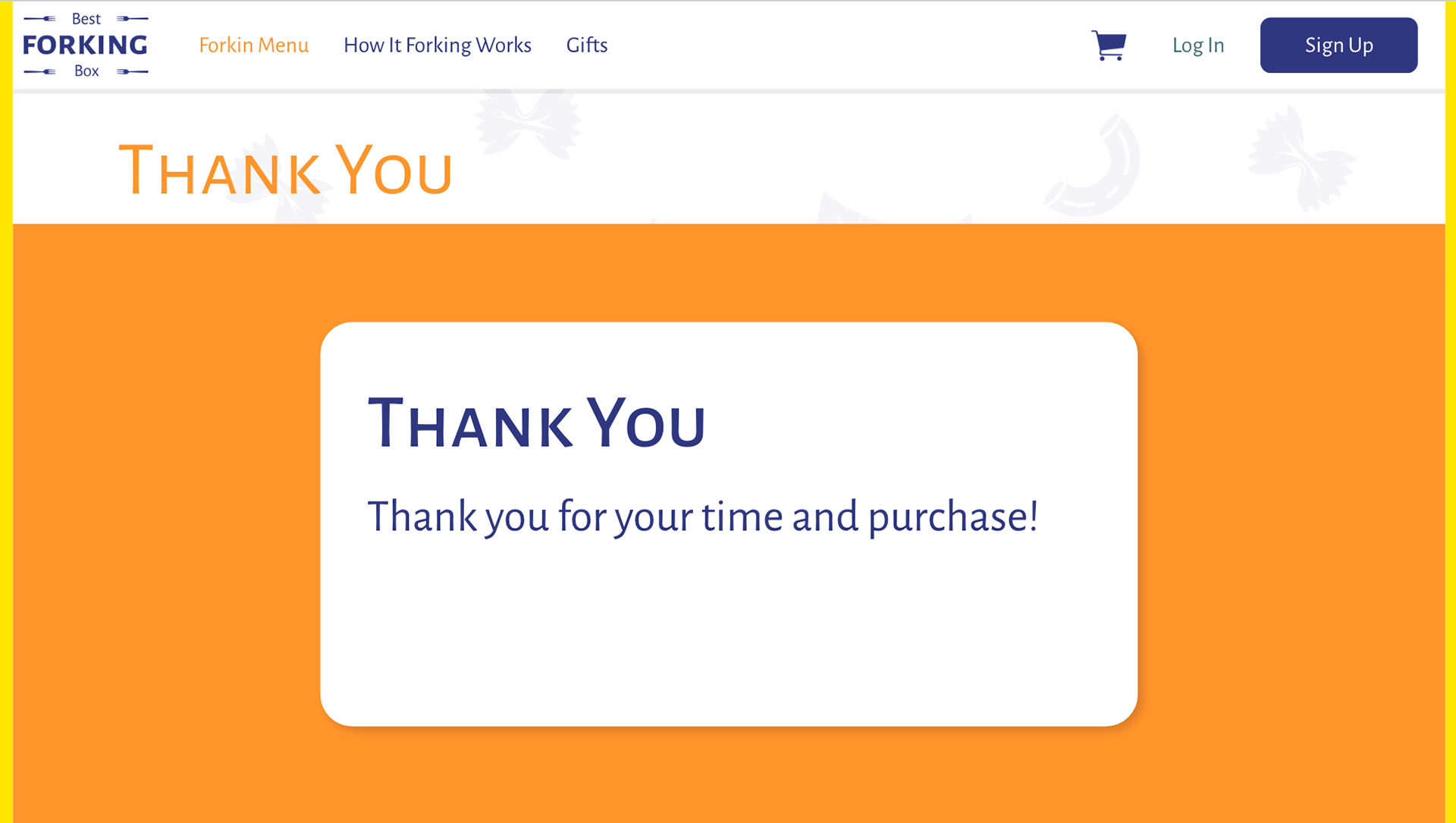 Thanking the Customer Page After Purchase
