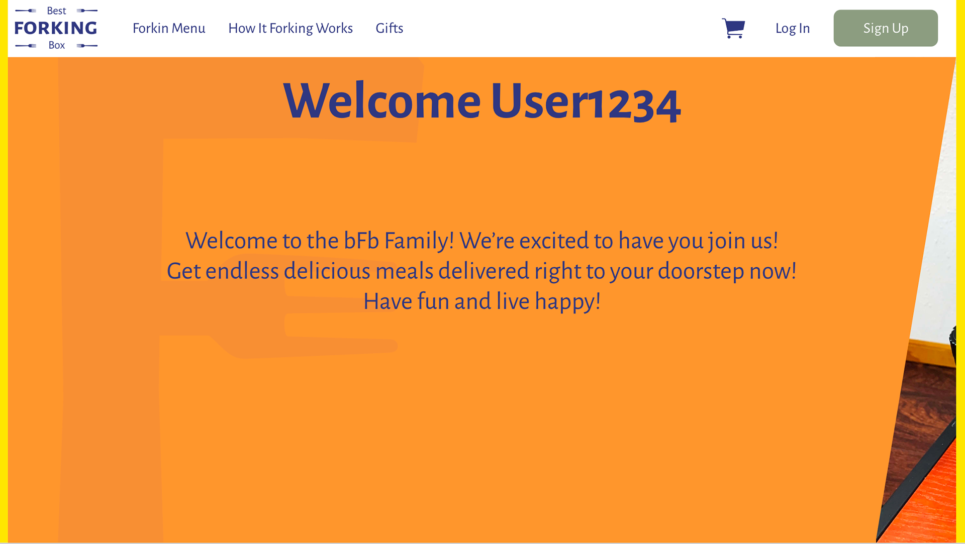 Message to New Users That Sign Up