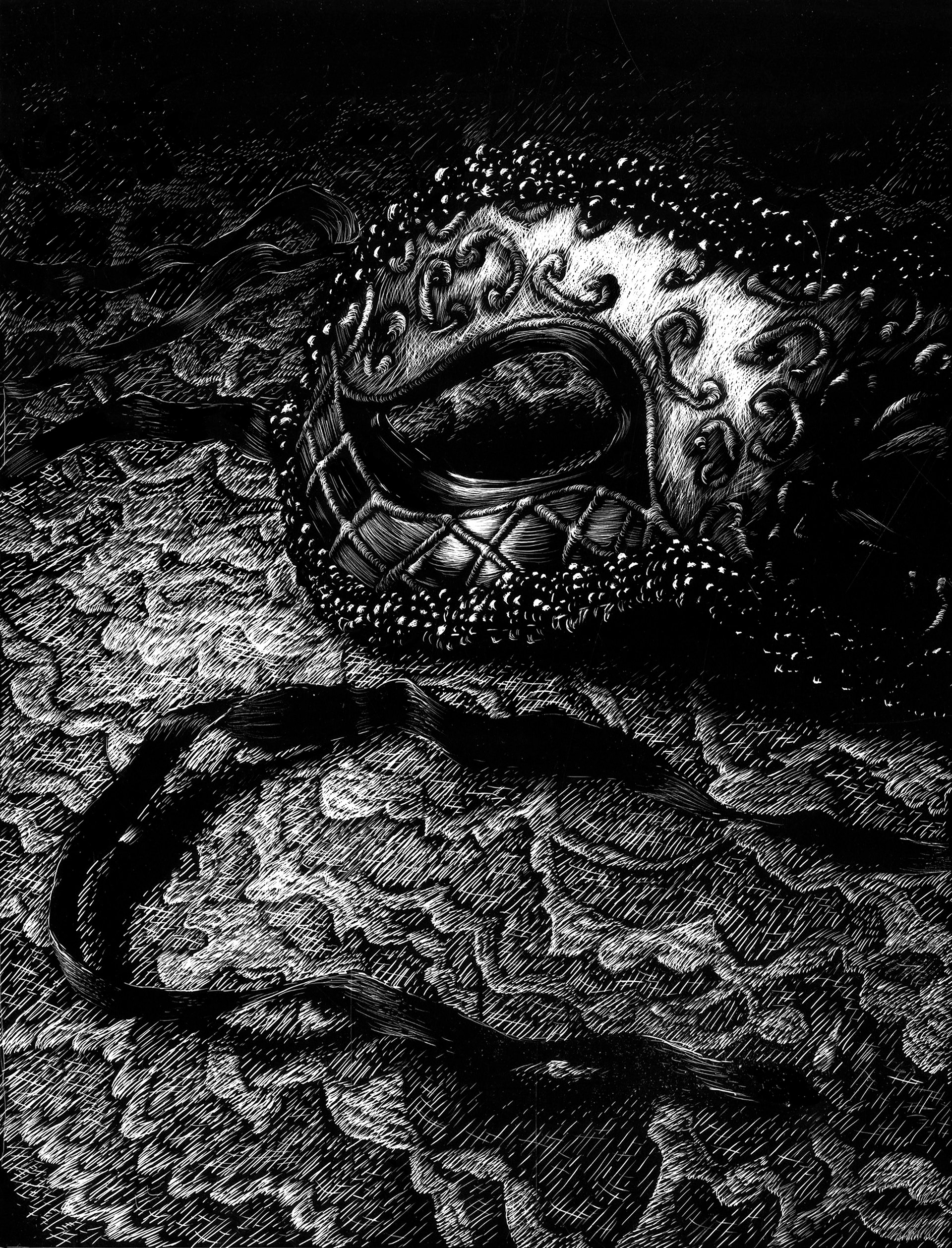 The Mask - Scratchboard