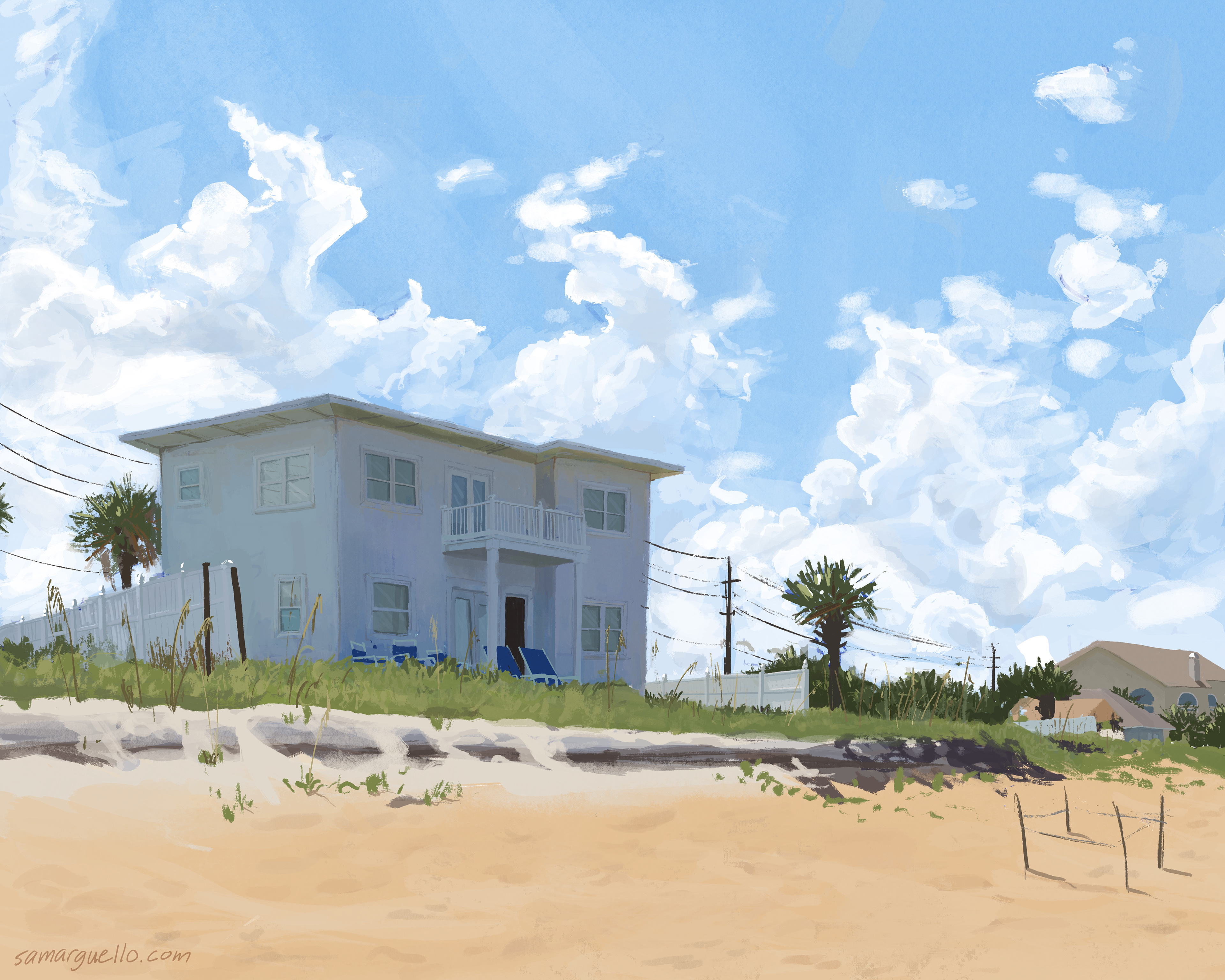 Flagler Beach - Digital Painting