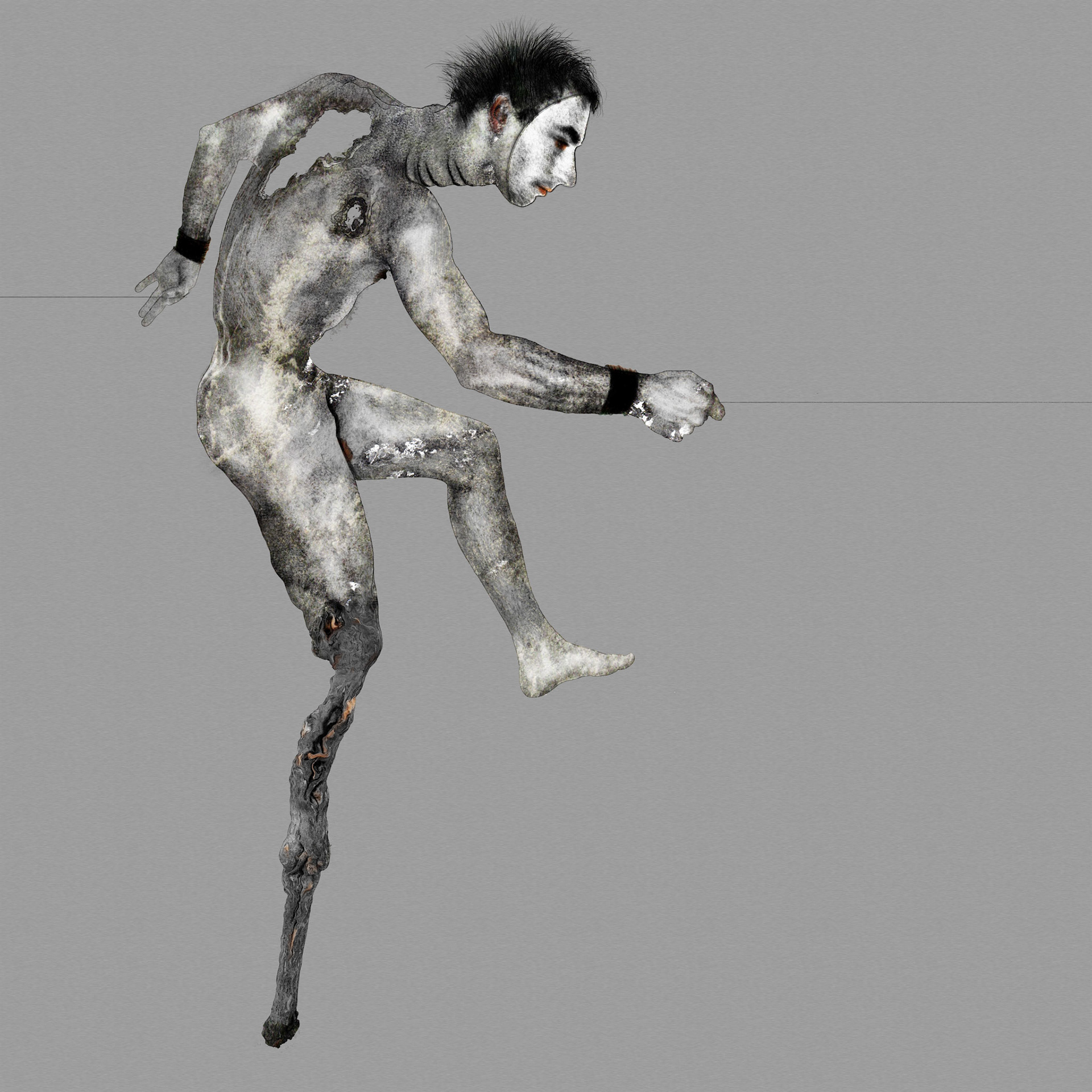 autoportrait a la jambe cassée