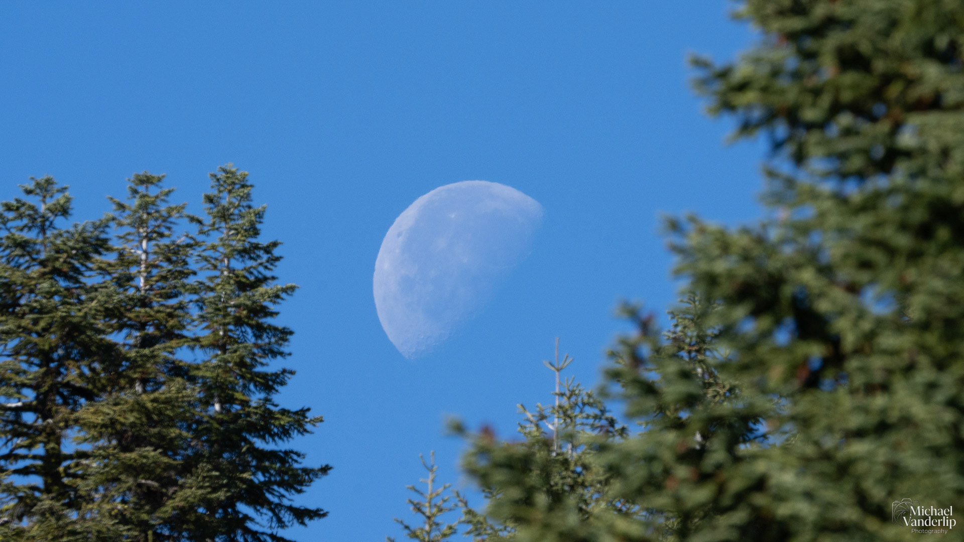 The Moon viewed from the Pacific Crest Trail near Mt. Ashland, Oregon.