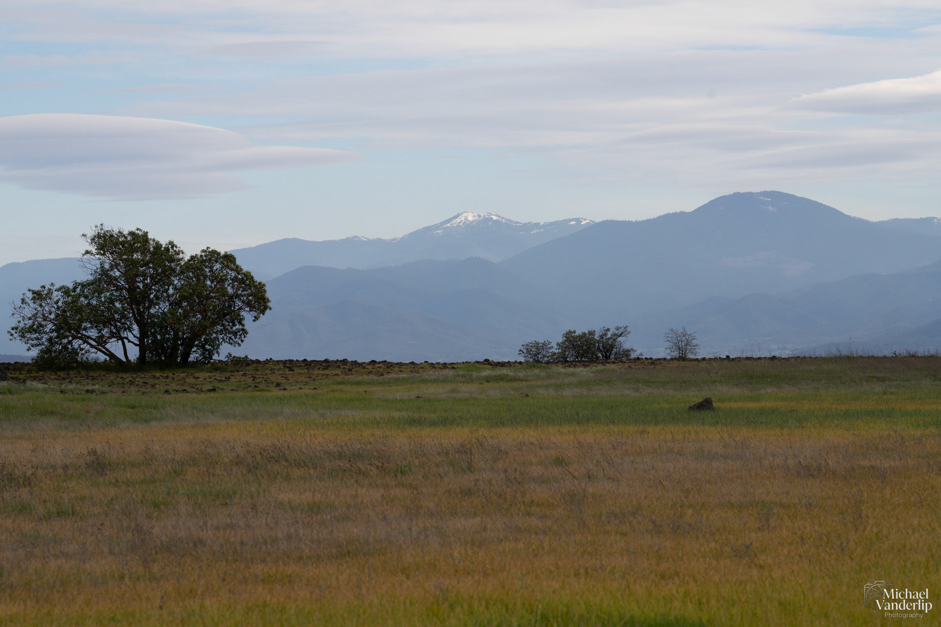 Mt. Ashland viewed from Lower Table Rock, Central Point, Oregon.