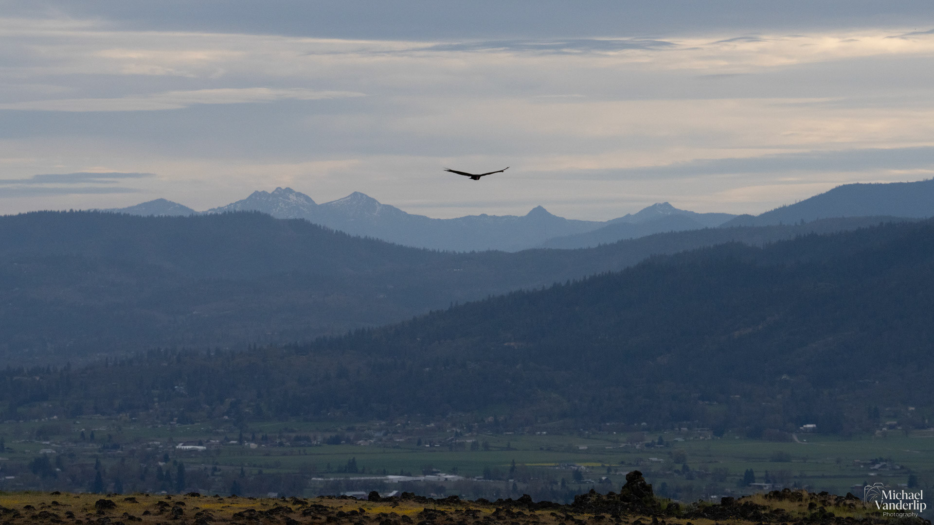 Mountains viewed from Lower Table Rock, Central Point, Oregon.