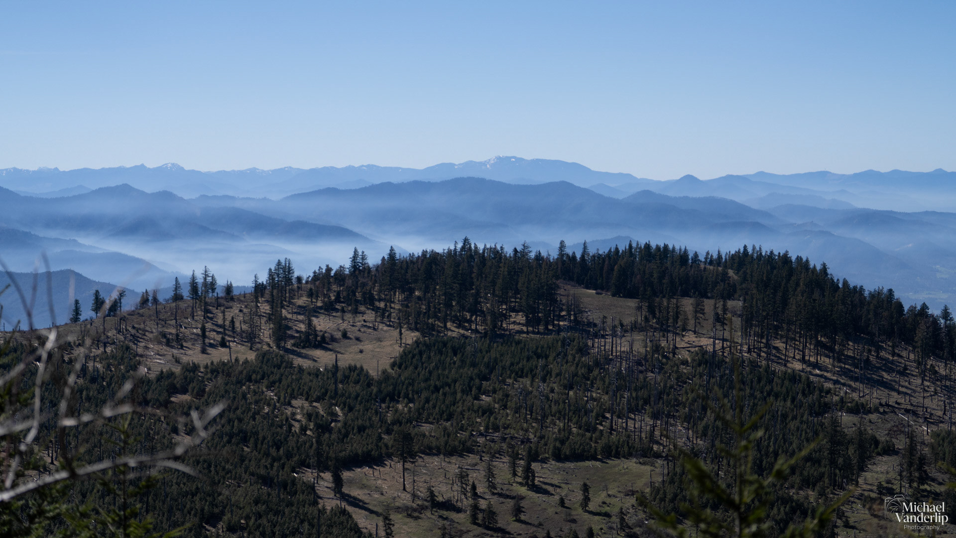 Mountains viewed from the Pacific Crest Trail near Mt. Ashland, Oregon.