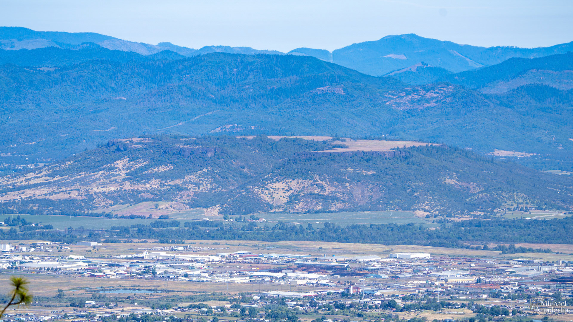 Upper Table Rock viewed from Roxy Ann, Medford, Oregon.