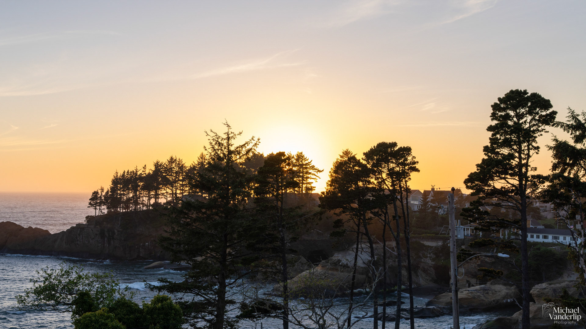 Sunset at Depoe Bay, Oregon.