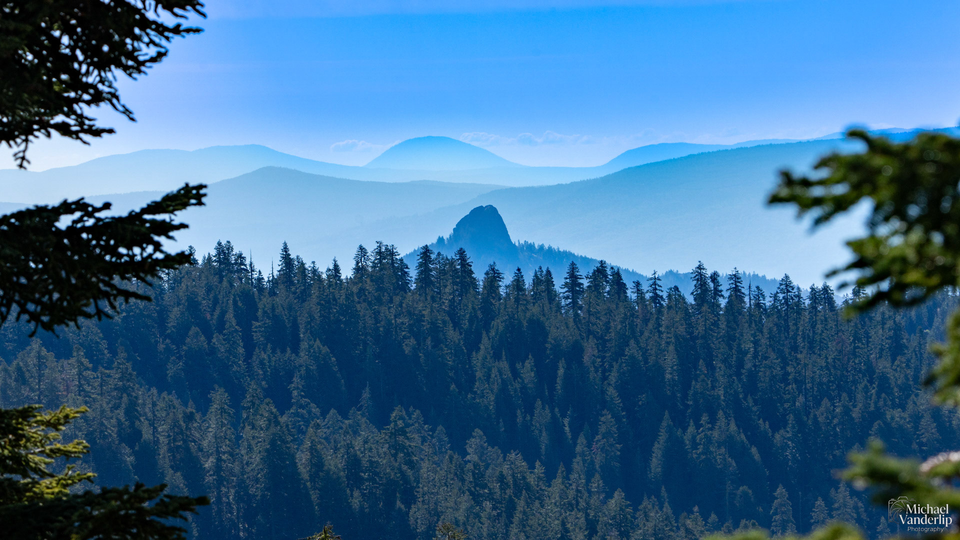 Pilot Rock viewed from the Pacifc Crest Trail near Mt. Ashland, Oregon.