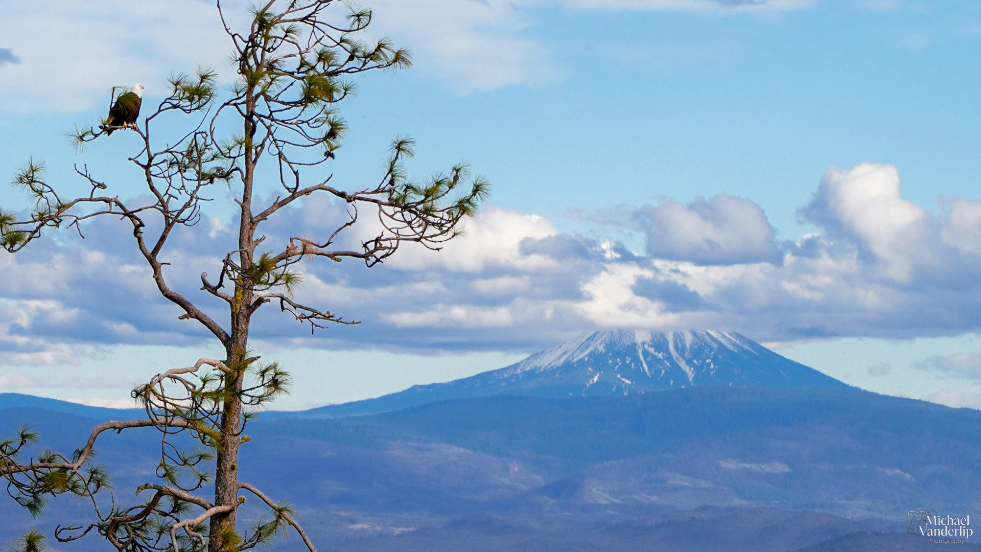Bald Eagle and Mt. McLaughlin viewed from Upper Table Rock, Central Point, Oregon.