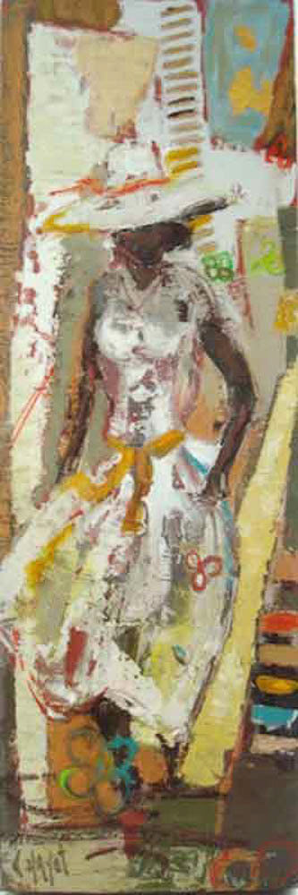 La grâce en plus... - 20 x 60cm - vendue - 2009 -  - techniques mixtes sur toile