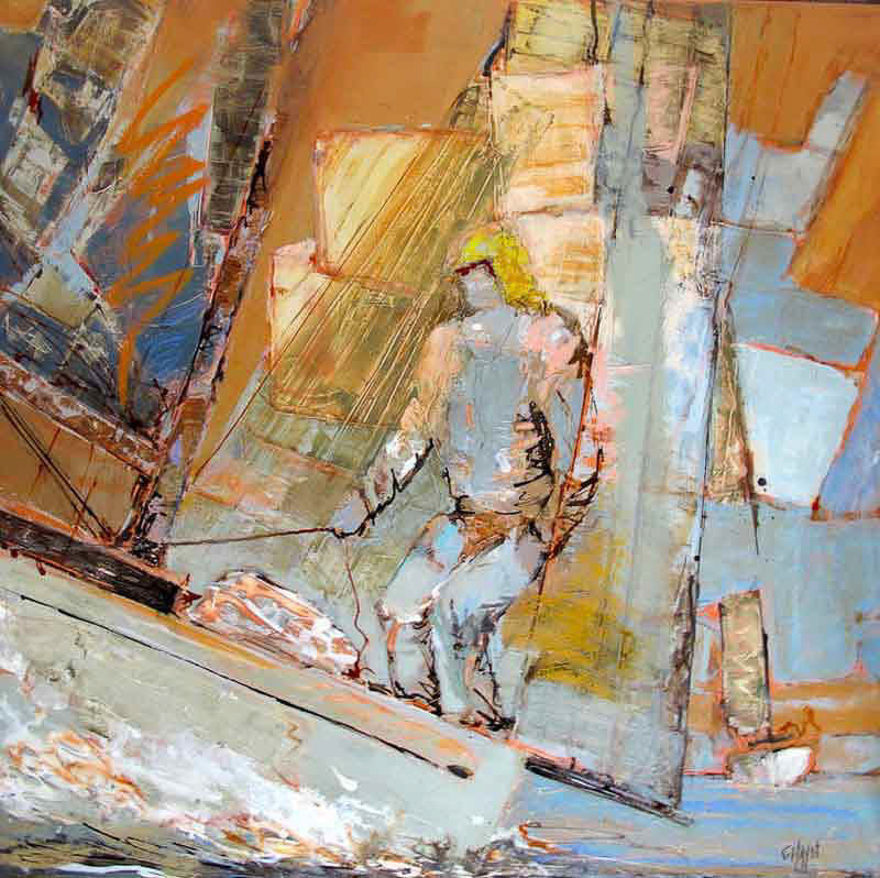 Le pied marin - 100 x 100cm - 2016 - Techniques mixtes sur toile