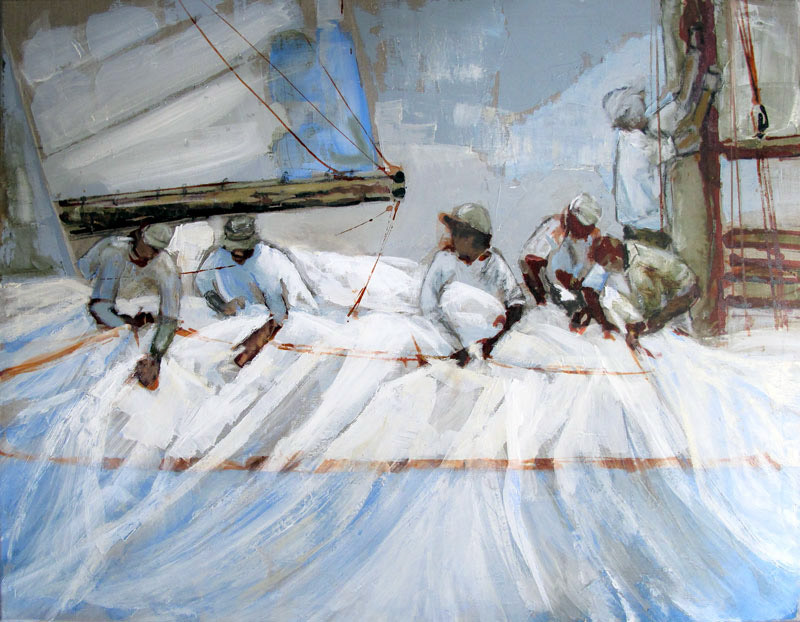 Un spi à l'eau 89x116cm - 2019 - vendue -echniques mixtes sur toile