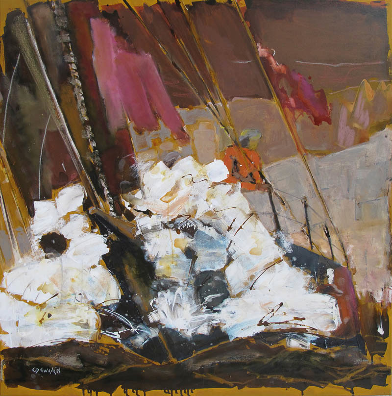 La vague - 100 x 100cm - 2018 - Techniques mixtes sur toile