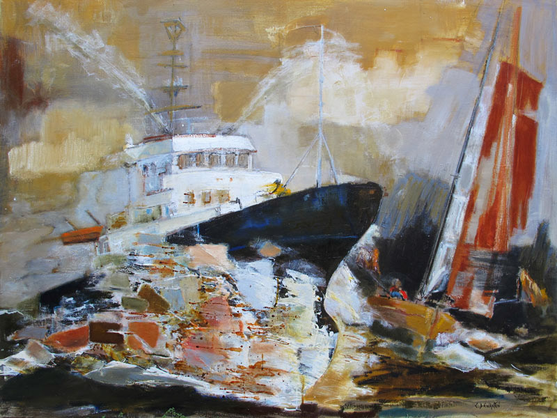 Cap sur Brest!  (130x97cm) - 2020 - Techniques mixtes sur toile