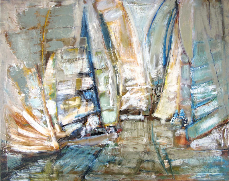 Embouteillages - 80 x 100cm - vendu -2019 - Techniques mixtes sur toile