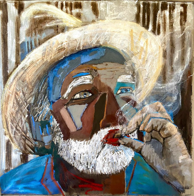 Le fumeur de Havane -110x110cm - 2021 (vendu)
