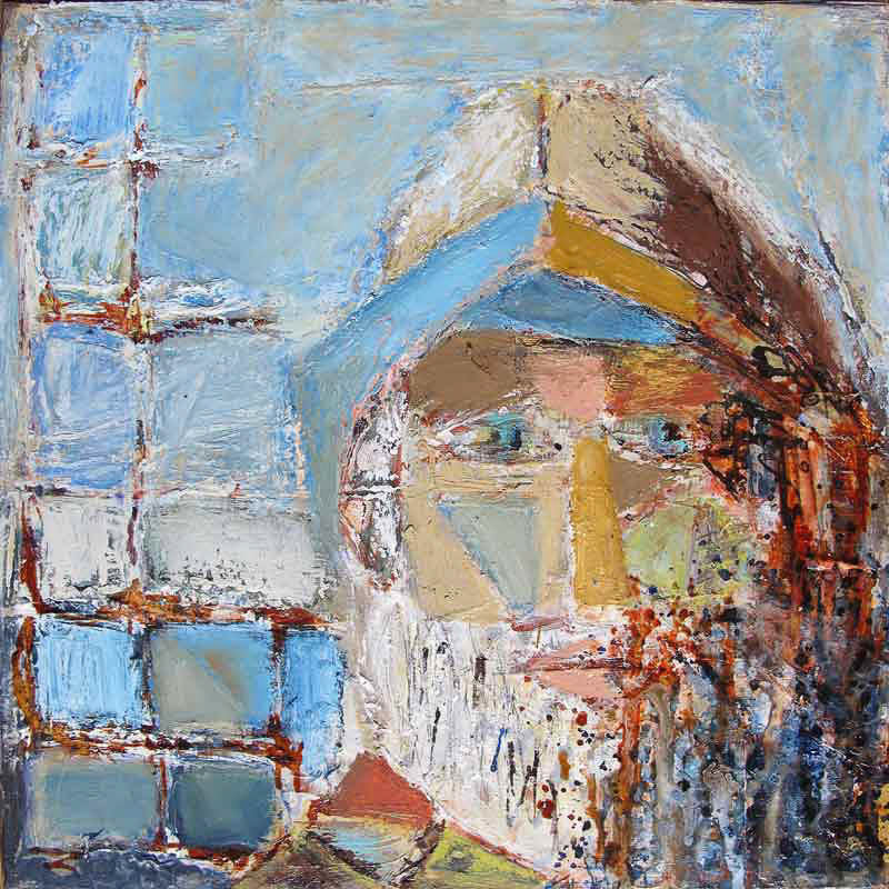 Le vieux pêcheur - 40 x 40cm - 2017 - techniques mixtes sur toile