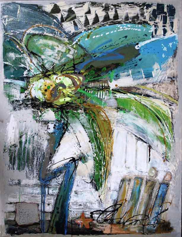 Sans en avoir l'air... 89 x 116cm -vendue - 2013 - techniques mixtes sur toile