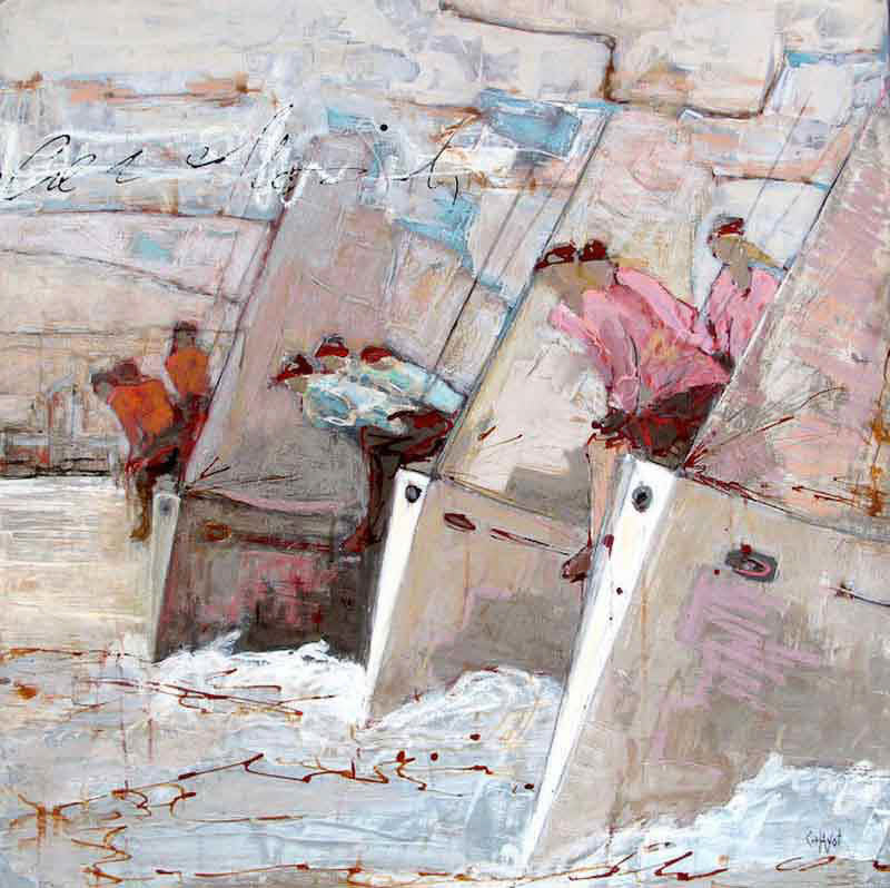 En avant ! - 100 x 100cm - vendue - 2016 - Techniques mixtes sur toile