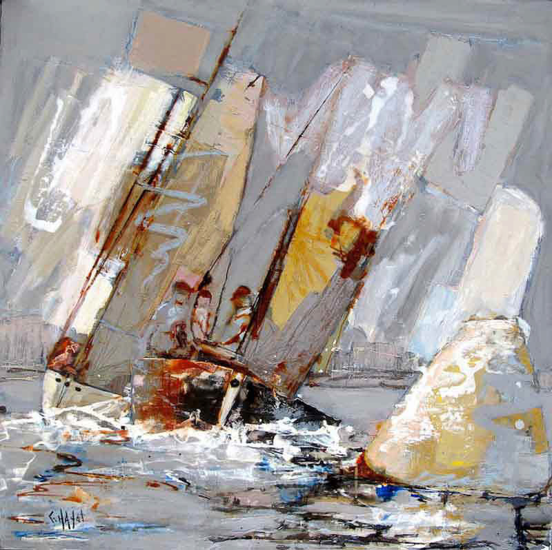 Bord à bord - 100 x 100cm- vendue - 2016- Techniques mixtes sur toile