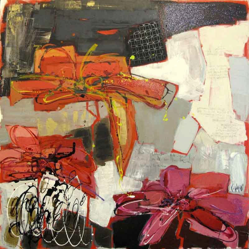 Celles qui s'ouvrent au soleil... 100 x &00 cm vendu - 2012  - techniques mixtes sur toile