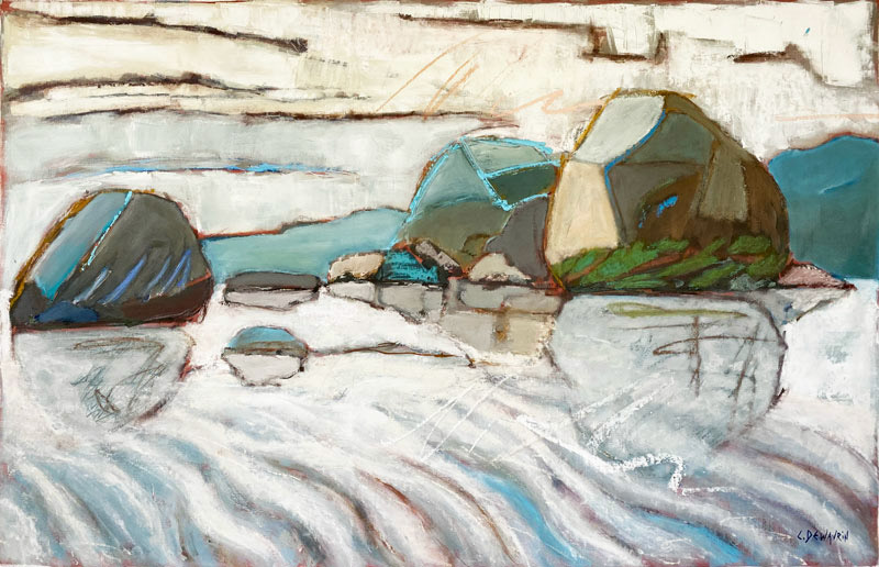 Solide / Fluide  - 2021 - 140x90cm - vendu- Techniques mixtes sur toile non montée sur châssis.