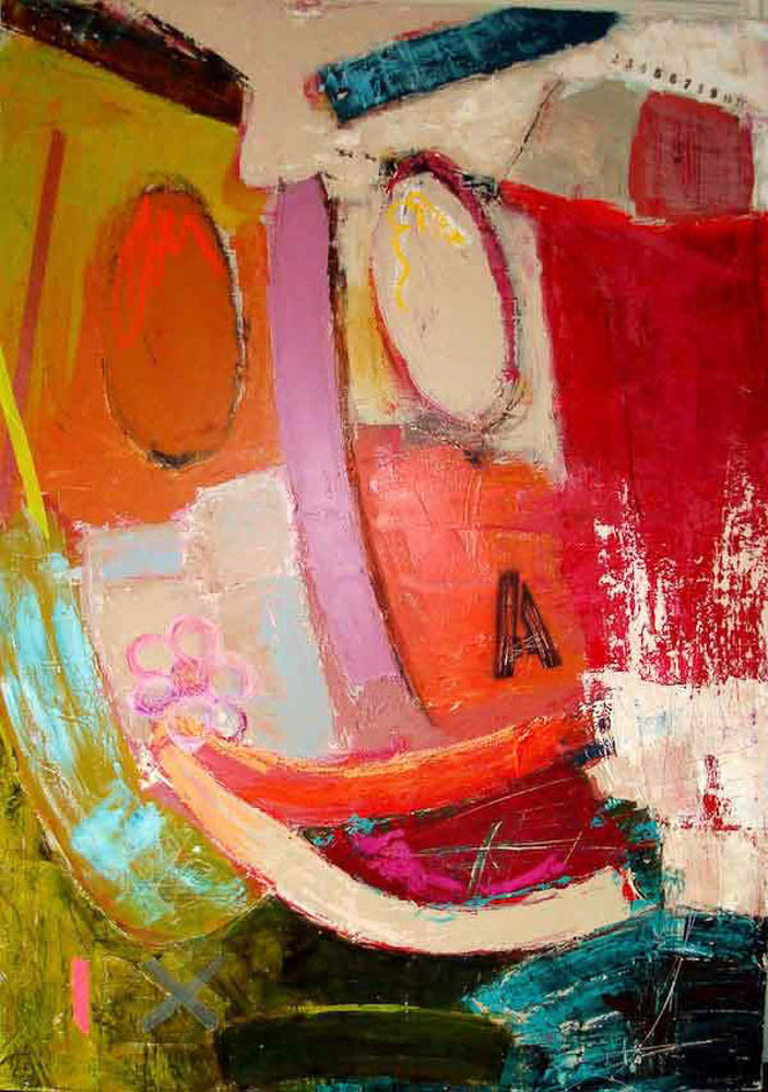 Mrs A - vendue - techniques mixtes sur toile