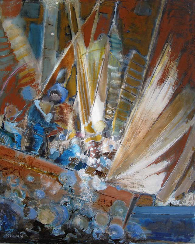 A l'avant - 92 x 73cm- vendue - 2018 - Techniques mixtes sur toile