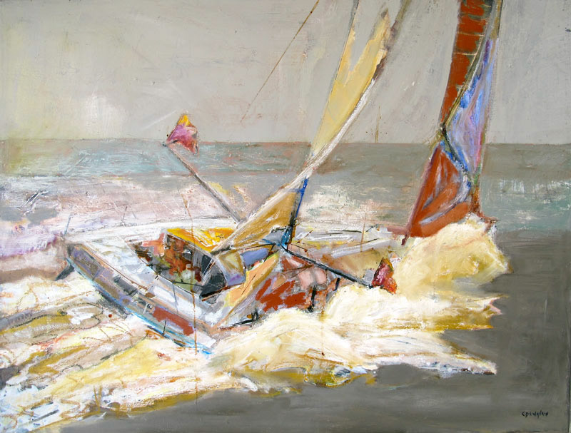 Imoca - 116 x 89cm - vendue - 2018 -  Techniques mixtes sur toile