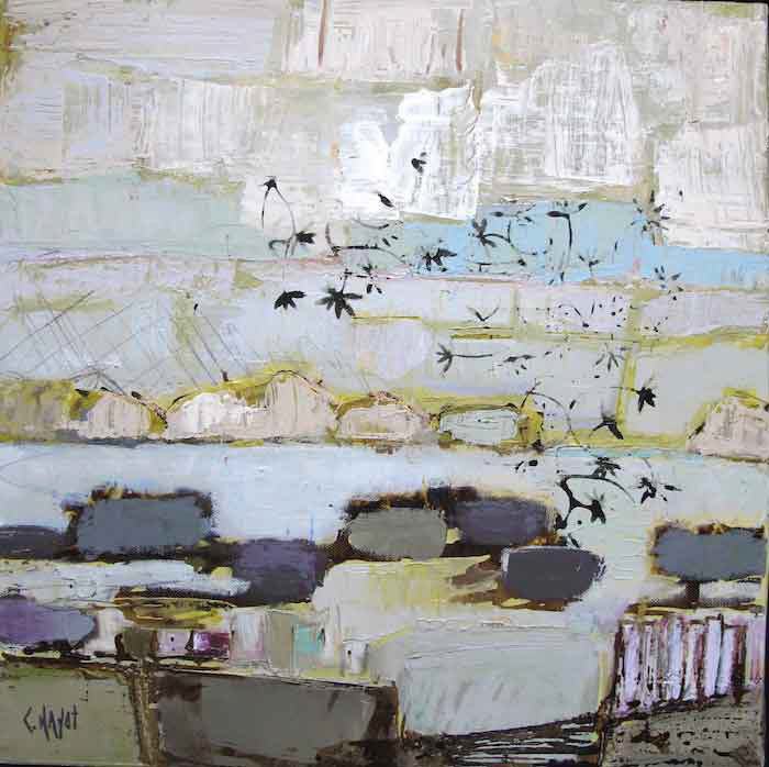 Un moment d'évasion - 40 x 40cm - vendue - 2016 - techniques mixtes sur toile