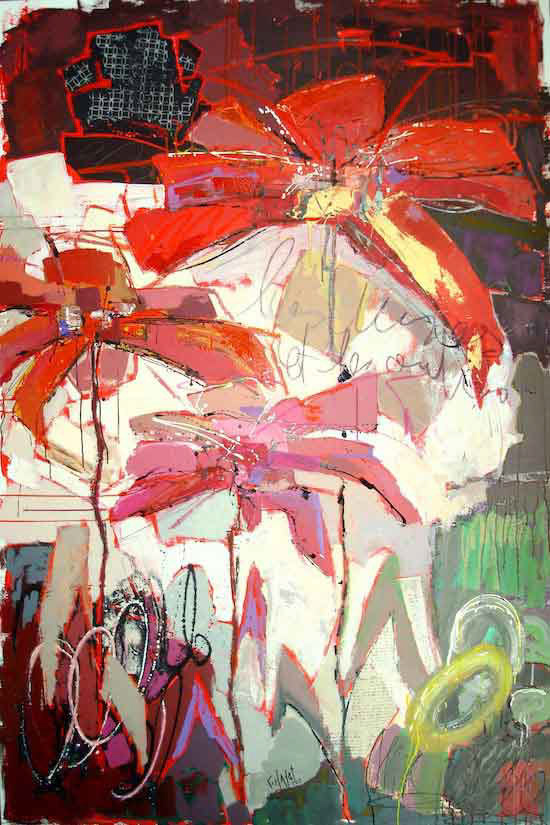 Les unes et les autres - 210 x 130cm - vendu - 2013 - techniques mixtes sur toile