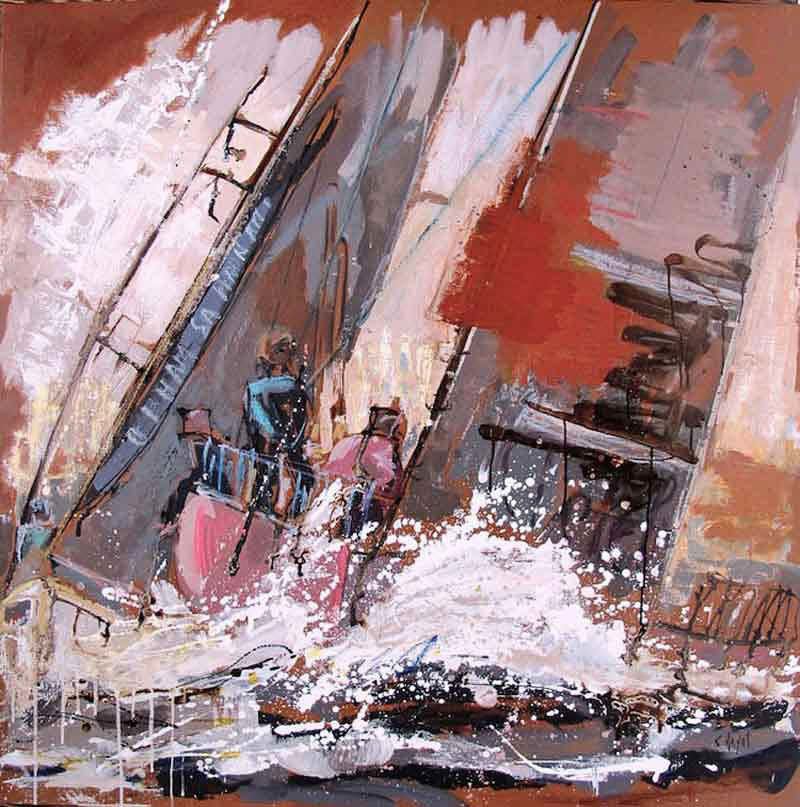 Juste ici et non ailleurs - 130 x 130cm- vendue-  Techniques mixtes sur toile