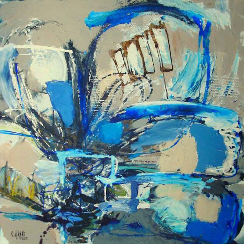 Souveraine - 80 x 80 cm - vendu - 2012 - techniques mixtes sur toile