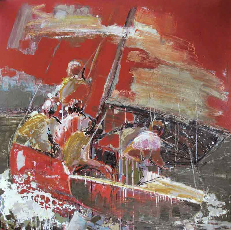 Code 0 - 130 x 100cm - vendue - 2014 - Techniques mixtes sur toile