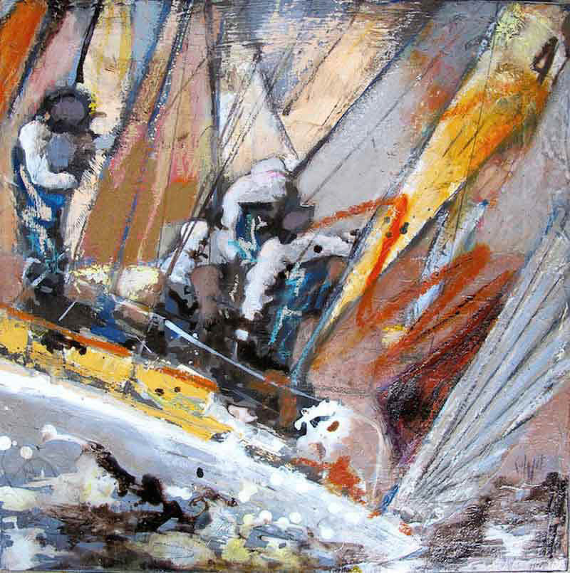 Juste avant... - 50 x 50cm - vendue- Techniques mixtes sur toile