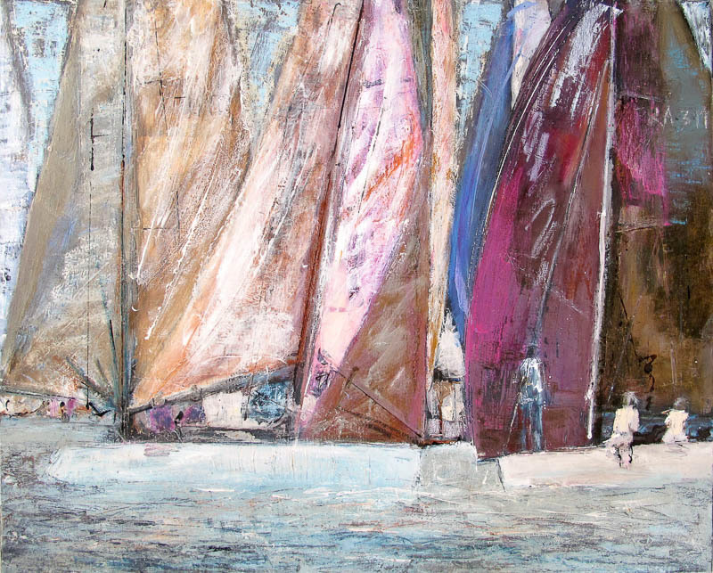 Tribord amure - 92 x 73cm - vendue - 2017- Techniques mixtes sur toile