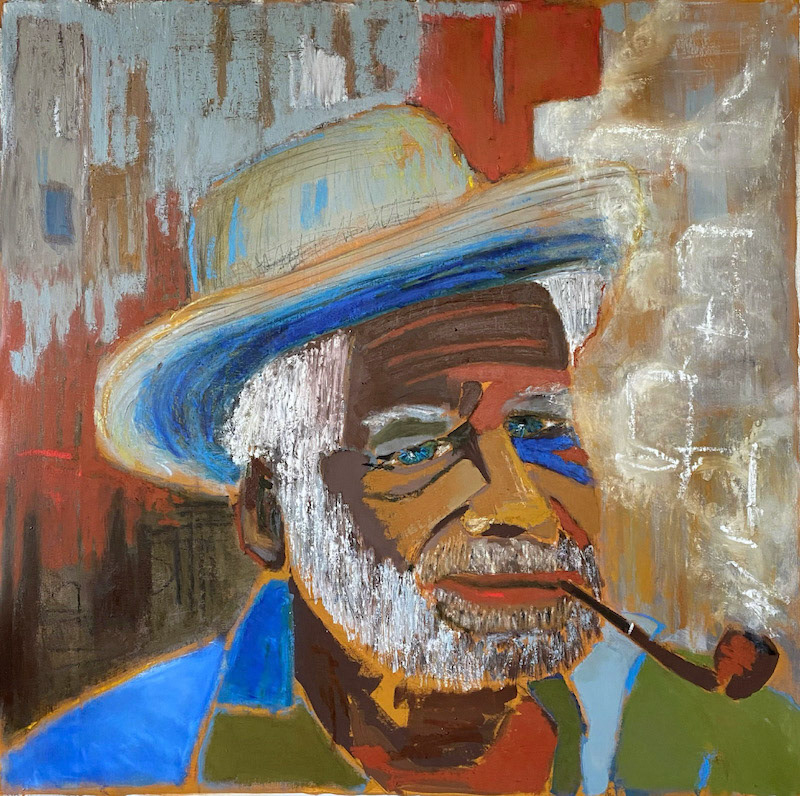 Le fumeur de cigare - 110 x 110 cm - 2021