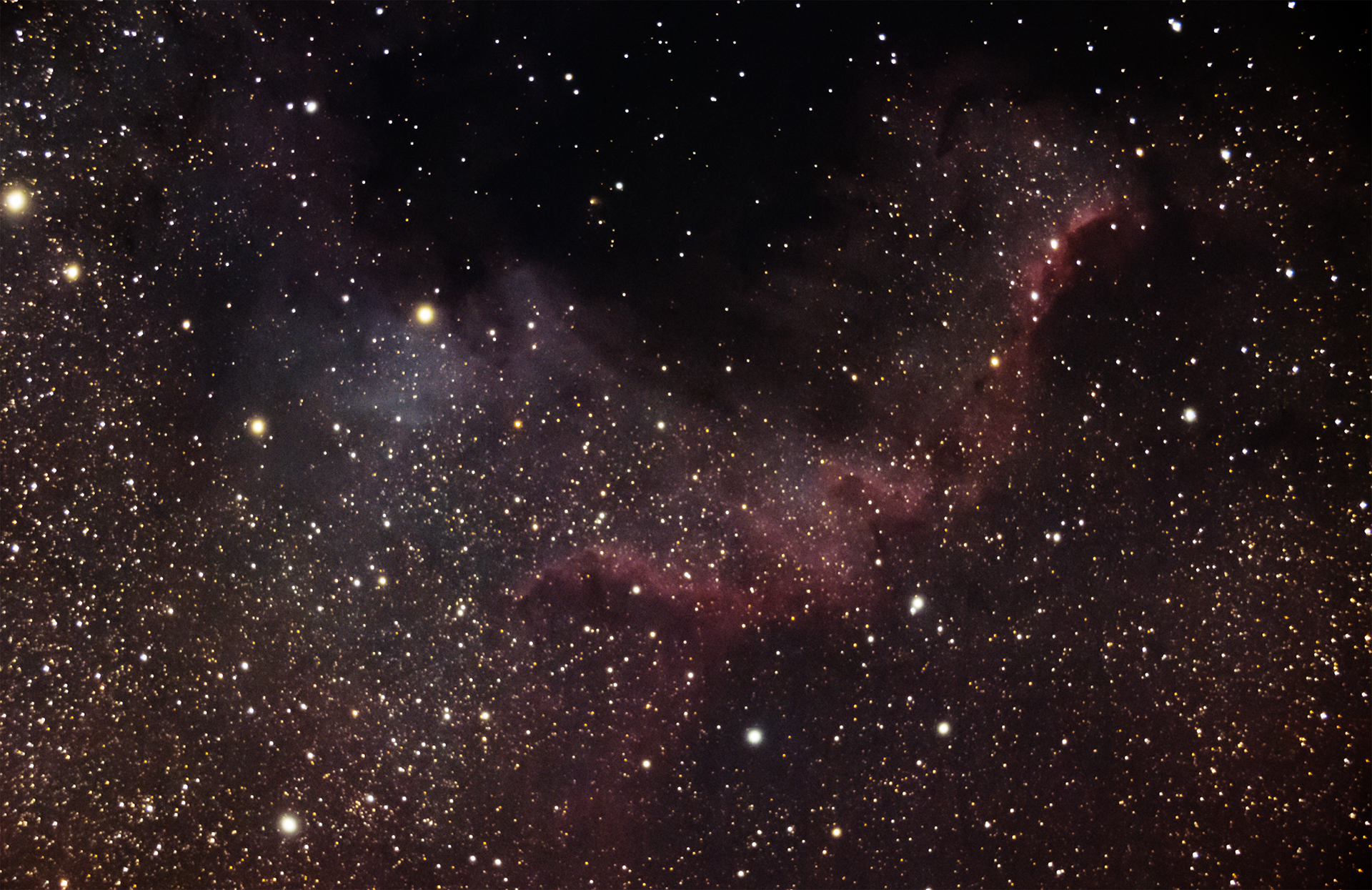"New England" area of the North America Nebula