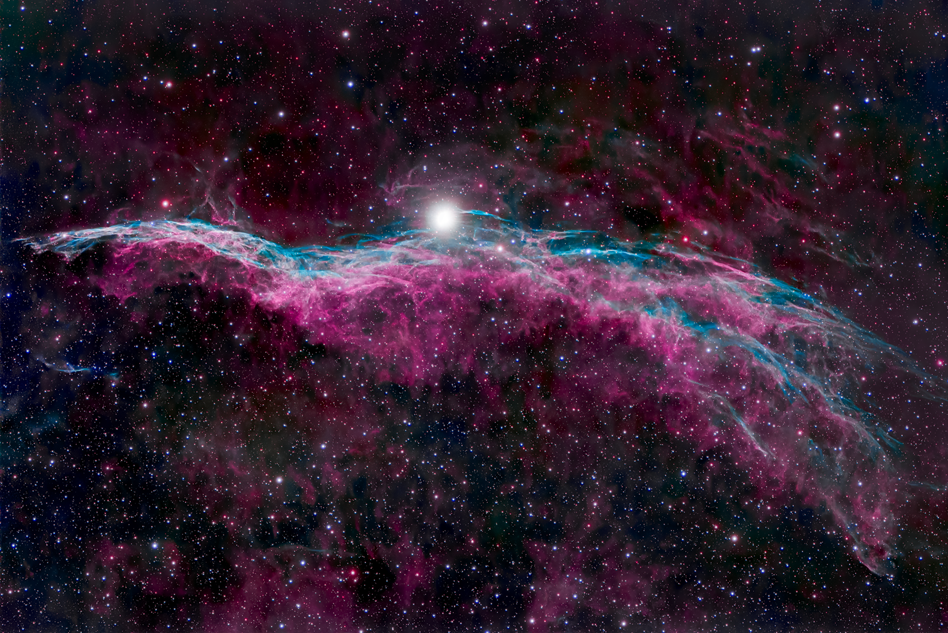 Western Veil Nebula (bi-colors)
