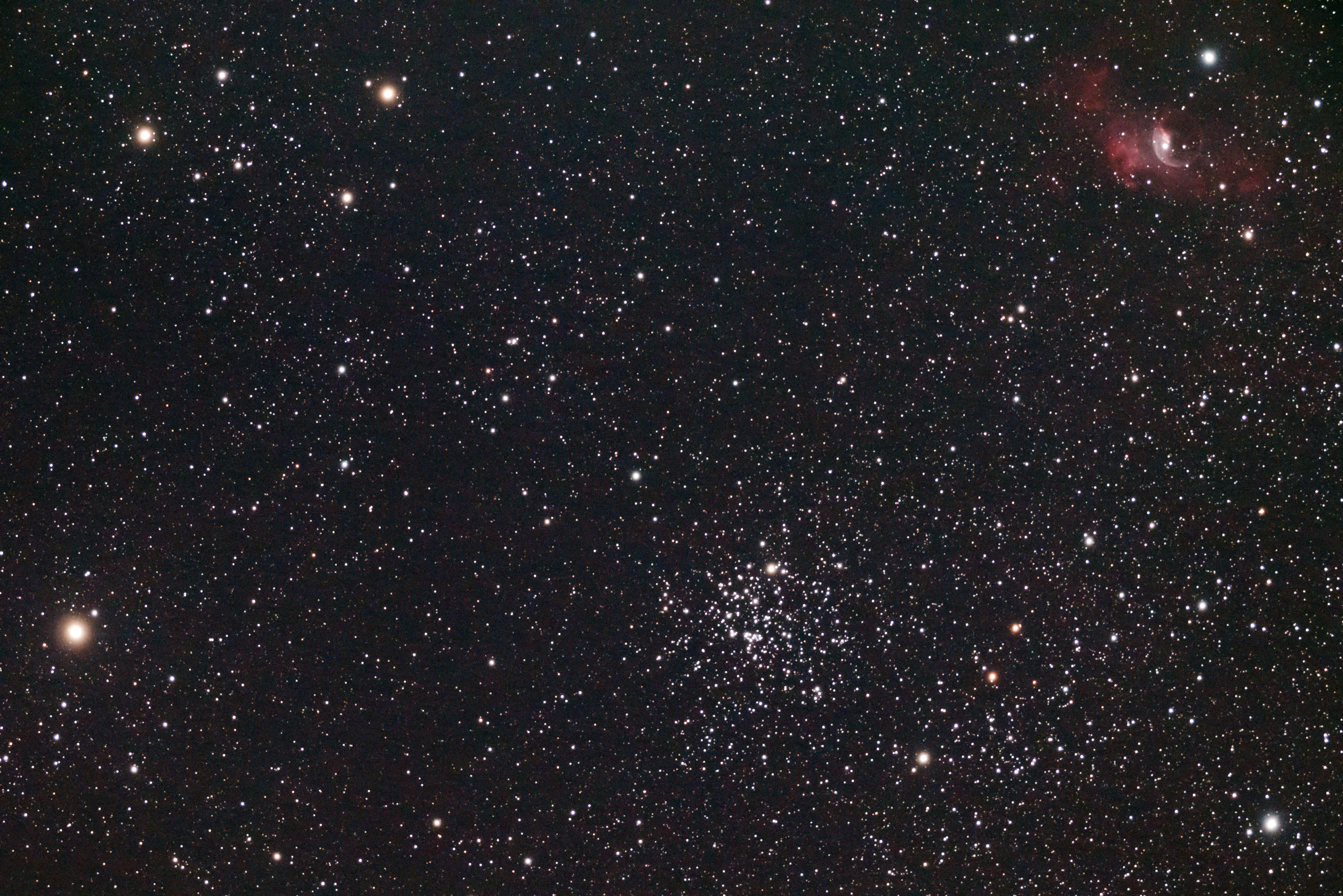 M52 and Bubble Nebula