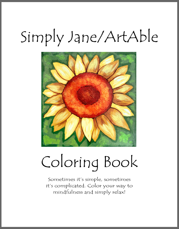 Coloring book cover and interior layout for art studio.