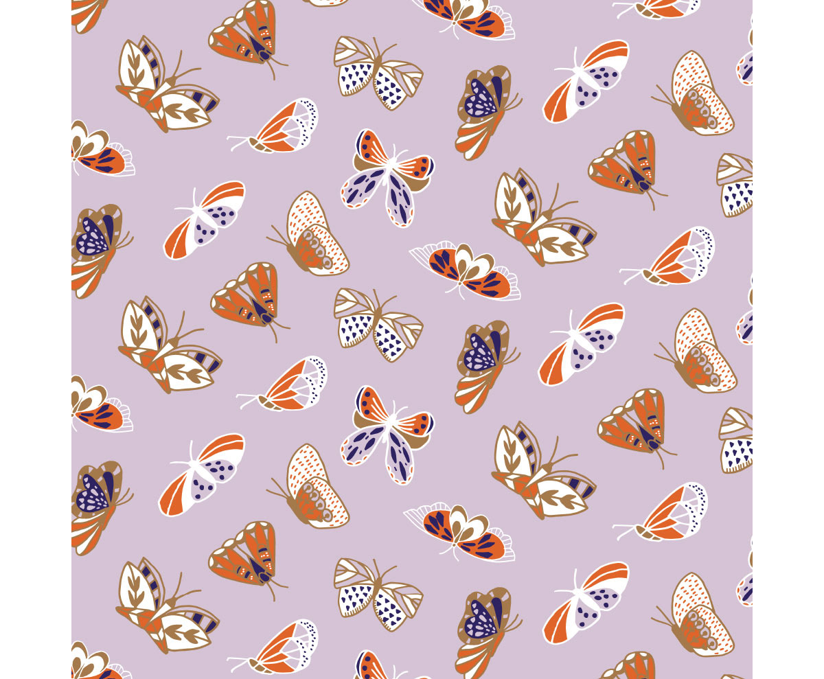 Spring Butterfly hand drawn whimsical butterfly surface pattern by Chi Hey Lee for Minted