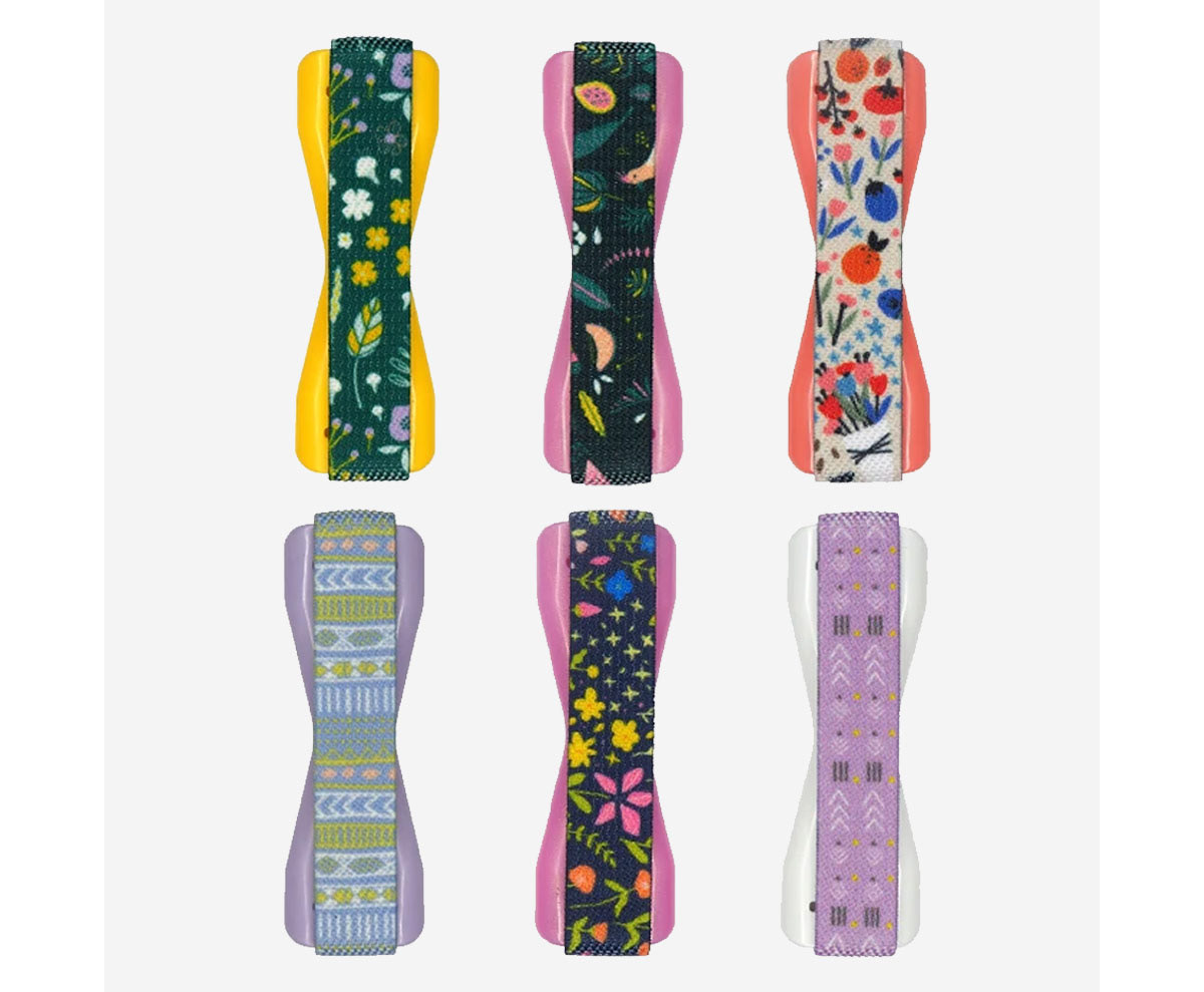 Vibrant playful pattern on LoveHandle low profile phone grip by Chi Hey Lee