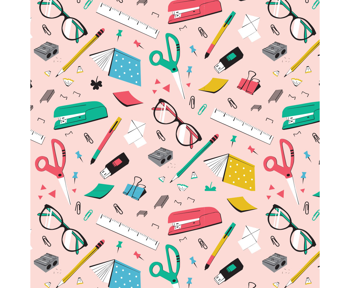 School Days kids friendly surface pattern design by Chi Hey Lee for Printed Village