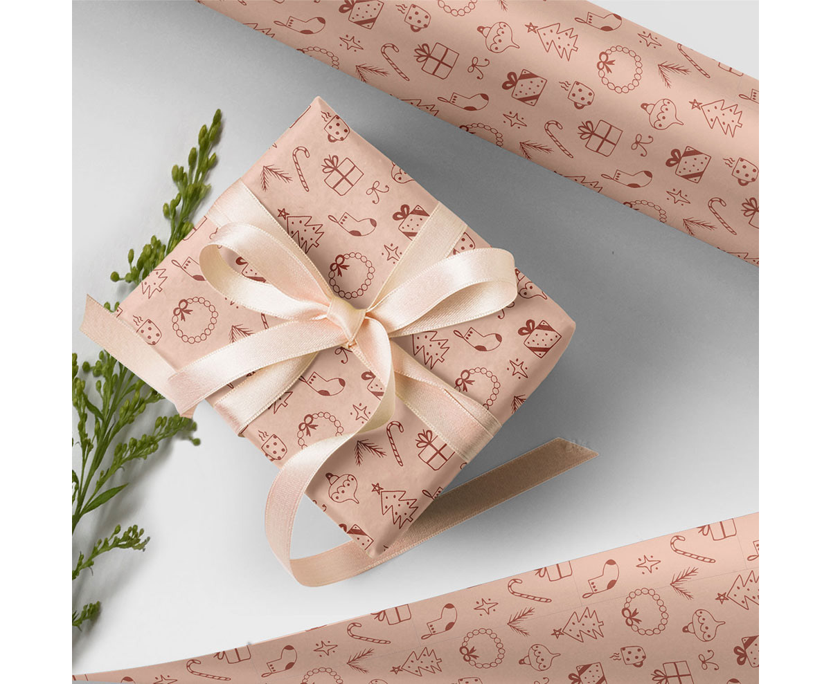 Happy Holidays gift wrap pattern by Chi Hey Lee for Minted