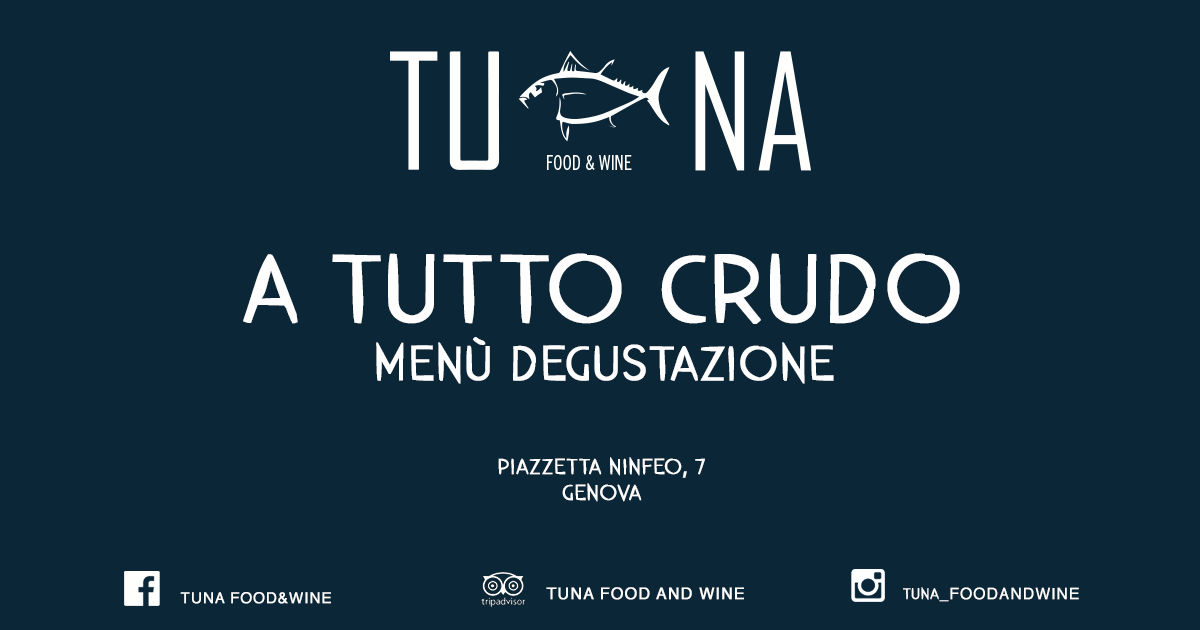 Copertina menù degustazione Tuna -GENOVA