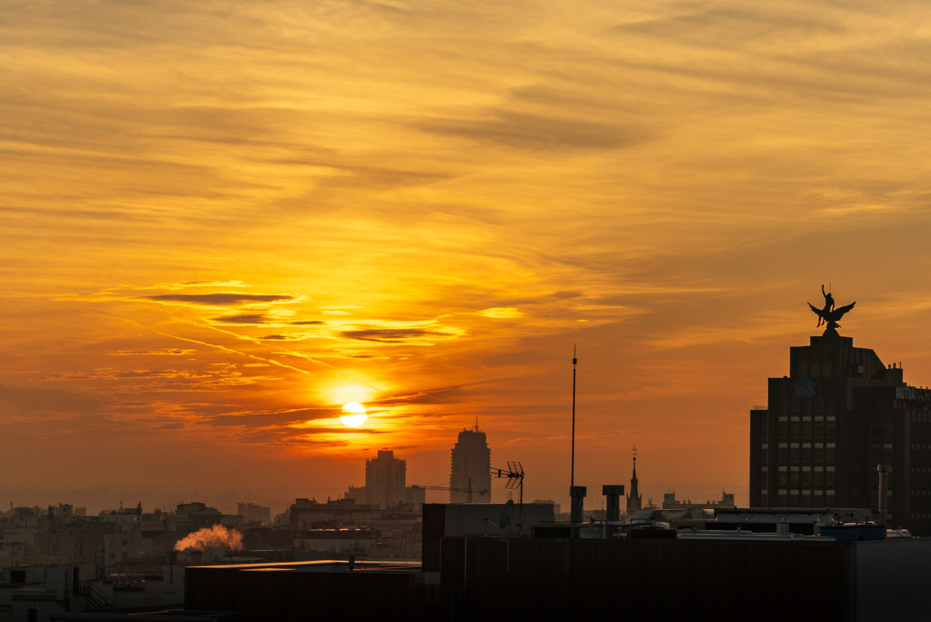 shot from the roof terrace of a building during viewings in madrid