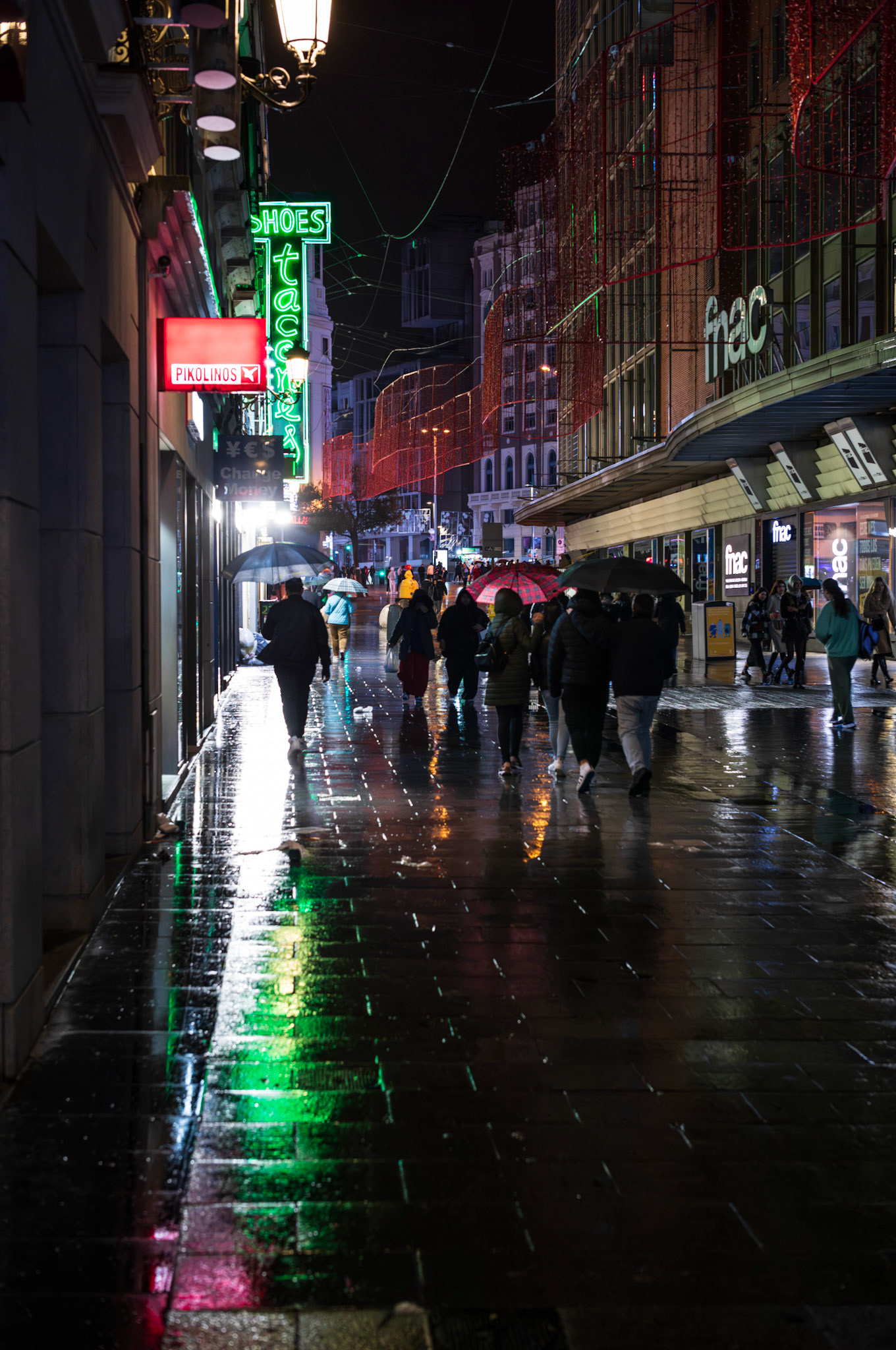 shot in madrid during a rainy night
