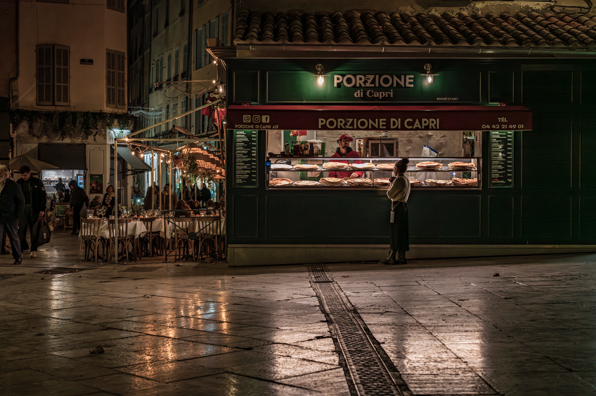 shot in early night in the beautiful provencal city aix-en-provence
