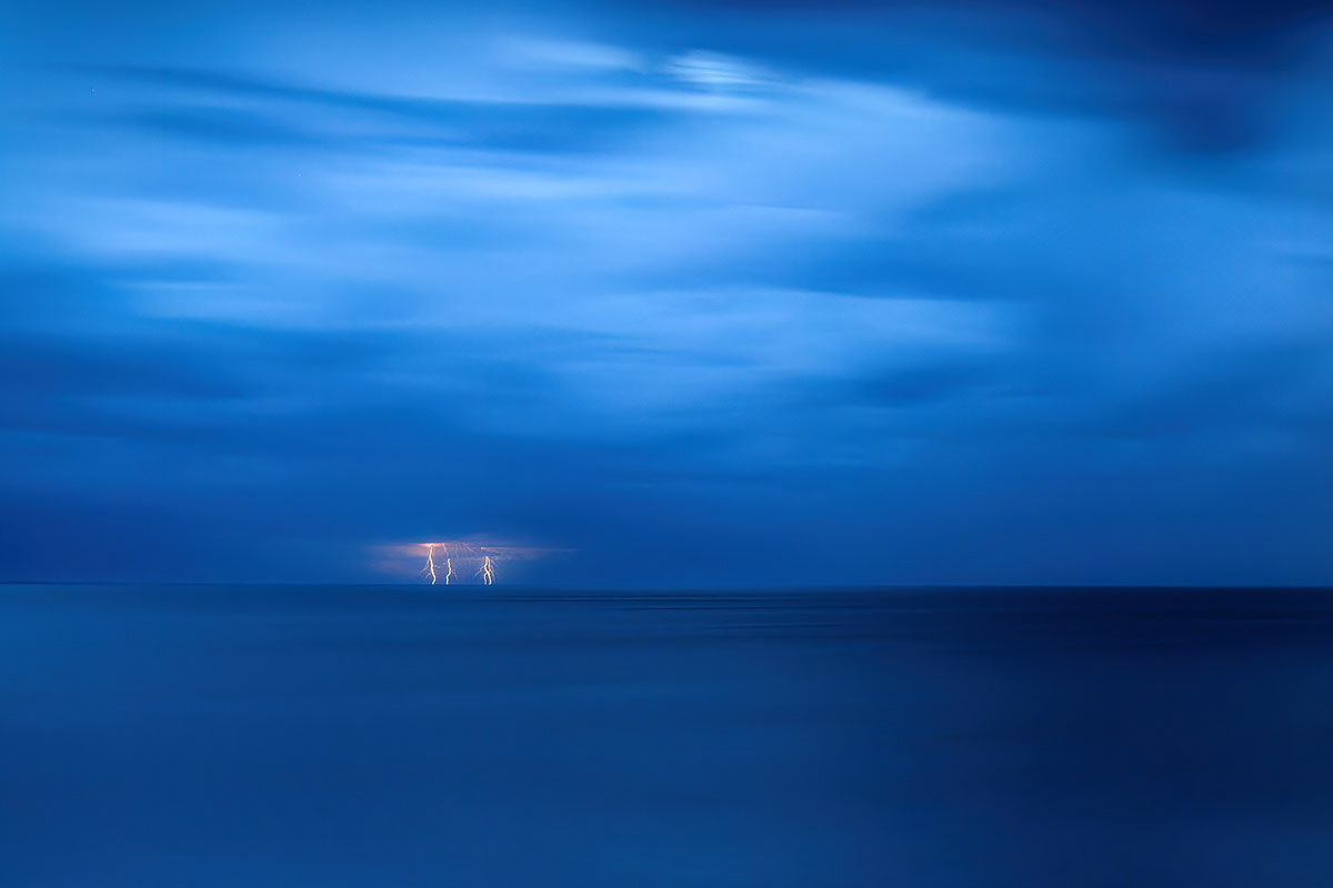 Blue - thunderstorm over the Baltiv sea